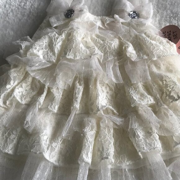 LITTLE Lass - NWT Laced 2 Piece beautiful dress - Picture 3 of 6